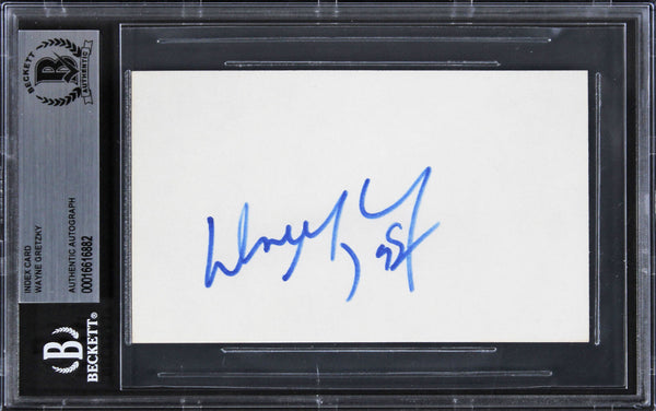 Kings Wayne Gretzky Authentic Signed 3x5 Index Card Autographed BAS Slabbed 1