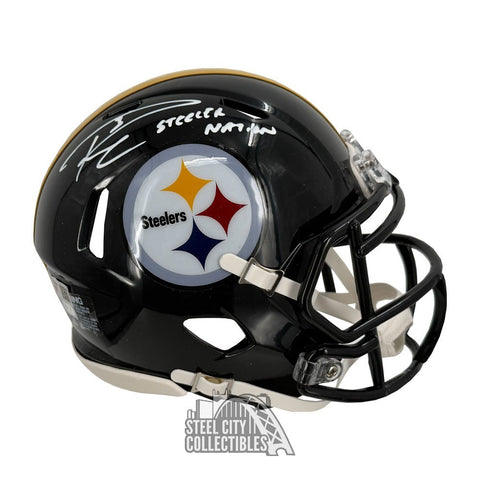 Russell Wilson Steelers Nation Autographed Pittsburgh Speed Mini Helmet-Fanatics