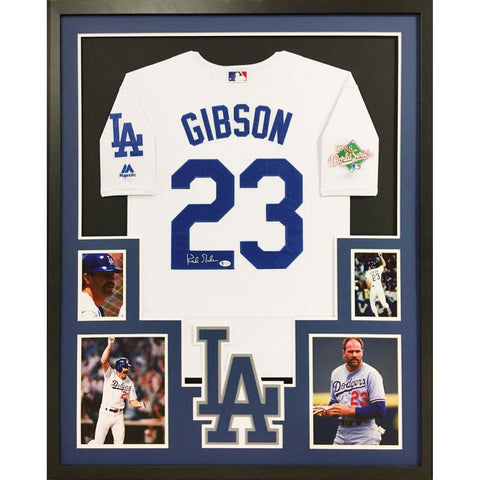 Kirk Gibson Autographed Signed Framed Los Angeles Dodgers LA L.A. Jersey BECKETT