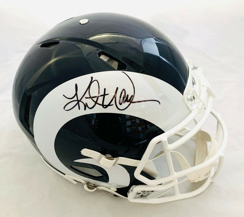 KURT WARNER SIGNED RAMS FS SPEED AUTHENTIC HELMET BECKETT COA #WA24429