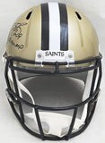 DREW BREES AUTOGRAPHED SAINTS GOLD FULL SIZE HELMET SB XLIV MVP BECKETT WITNESS