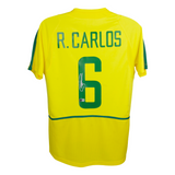 Roberto Carlos Signed Brazil Soccer Jersey #6 with Beckett Witness