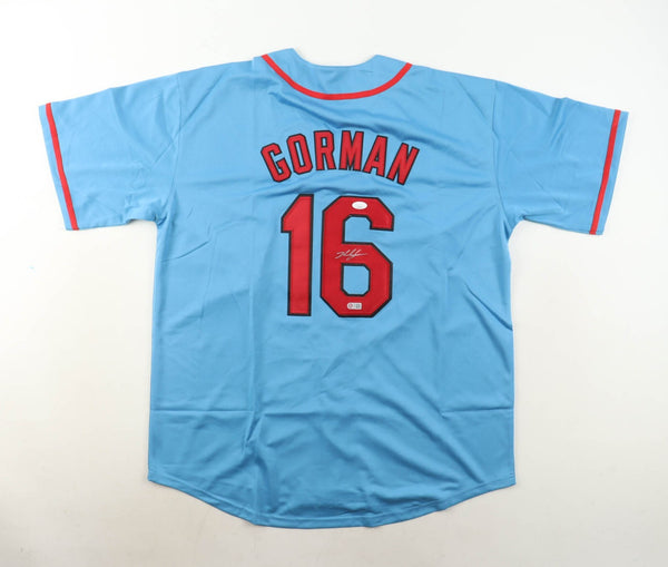 Nolan Gorman Signed St. Louis Cardinals Jersey (JSA COA) 2018 MLB 1st Round Pick