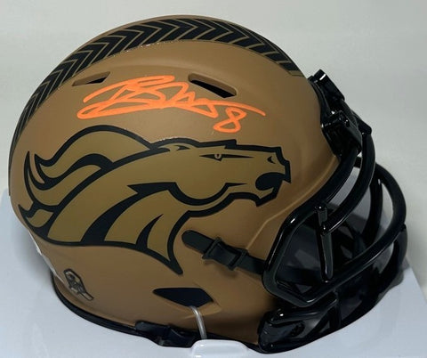 Broncos SB Champ BRANDON McMANUS Signed 23 SALUTE Riddell Mini Helmet AUTO - JSA