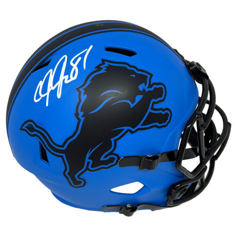 Calvin Johnson Detroit Lions Signed Riddell Rave Replica Helmet BAS/Beckett