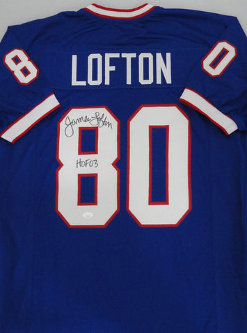 Bills Hall of Famer JAMES LOFTON Signed Custom Replica Jersey AUTO w/ HOF 03 JSA