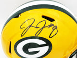 JOSH JACOBS AUTOGRAPHED PACKERS YELLOW FULL SIZE REPLICA HELMET BECKETT 229525