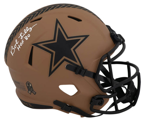 Bob Lilly Signed Cowboys SALUTE 2023 Riddell F/S Rep Helmet w/HOF (SCHWARTZ COA)