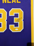 FRAMED LSU TIGERS SHAQUILLE O'NEAL AUTOGRAPHED SIGNED JERSEY JSA COA