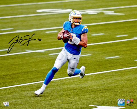 JUSTIN HERBERT AUTOGRAPHED 16X20 PHOTO LOS ANGELES CHARGERS FANATICS HOLO 237006