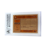 Eduardo Camavinga Signed 2020 Topps Living Set UCL #240 Rookie - Beckett Witness