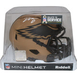 D'Andre Swift Signed Philadelphia Eagles '23 Salute Mini Helmet BAS 42962