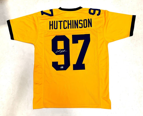 CHRIS HUTCHINSON SIGNED COLLEGE STYLE CUSTOM XL JERSEY WITH BECKETT COA