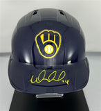 Brewers WILLIAM CONTRERAS Signed Full Size Milwaukee Rawlings Blue Helmet AUTO
