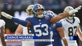 Darius Muasau Signed New York Giants Blue Home Jersey (JSA) Ex-UCLA Linebacker