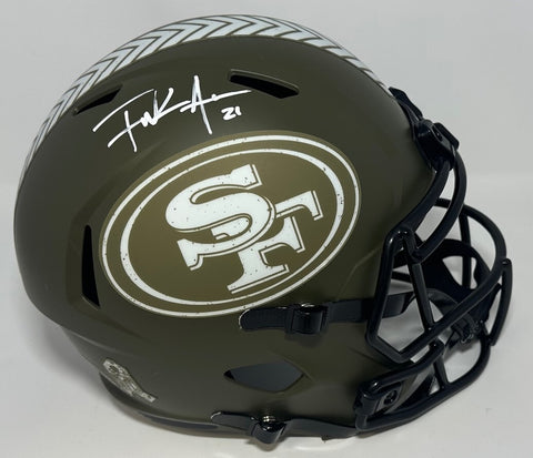 SF 49ers FRANK GORE Signed Riddell Full Size SALUTE Replica Spd Helmet AUTO JSA