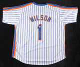Mookie Wilson Signed New York Mets Pinstriped Jersey Inscribed "86 WSC"/JSA/ C.F