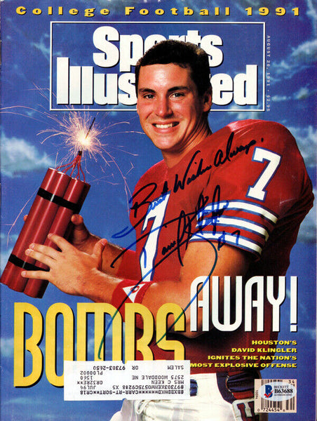 David Klingler Autographed Sports Illustrated Magazine Houston Beckett #B63688