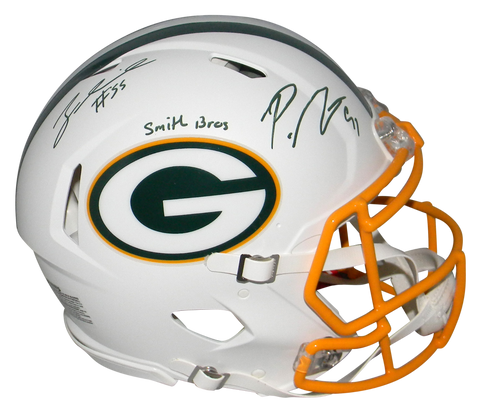 PRESTON ZA'DARIUS SMITH SIGNED GREEN BAY PACKERS WHITE AUTHENTIC SPEED HELMET
