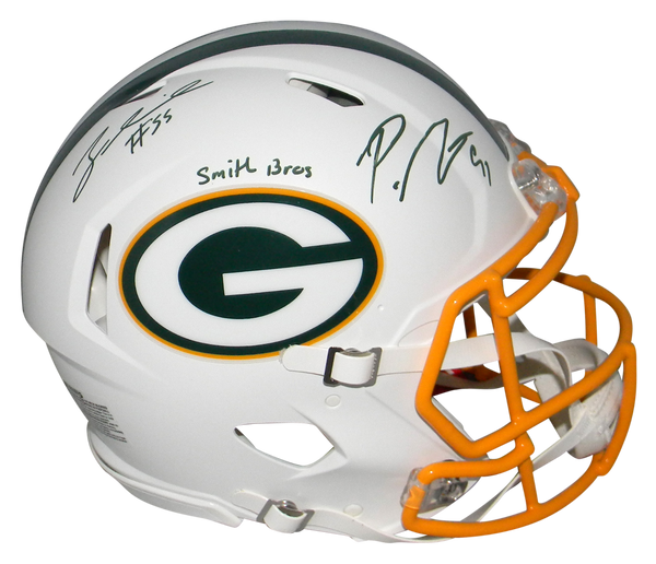 PRESTON ZA'DARIUS SMITH SIGNED GREEN BAY PACKERS WHITE AUTHENTIC SPEED HELMET