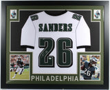 Miles Sanders Signed Philadelphia Eagles 35x43 Custom Framed Jersey (JSA COA)