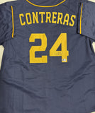 WILLIAM CONTRERAS Signed Custom Replica Navy Jersey - Milwaukee Brewers - BAS