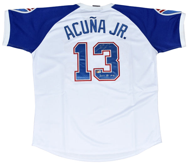 RONALD ACUNA JR SIGNED ATLANTA BRAVES #13 MAJESTIC COOPERSTOWN JERSEY + 2023 MVP