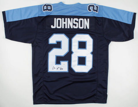 Chris Johnson Signed Tennessee Titans Jersey (JSA COA) 3xPro Bowl RB 2008-2010