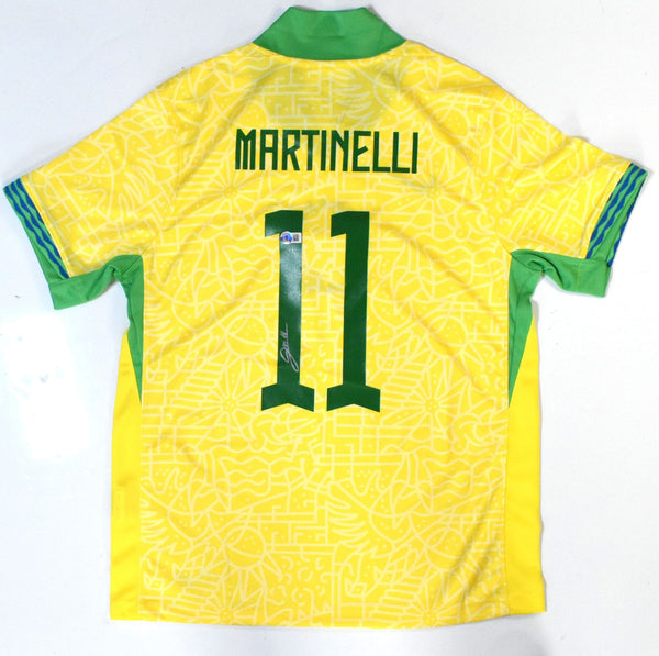 Gabrielle Martinelli Autographed Brazil Home Soccer Jersey #11 - Beckett Holo *M