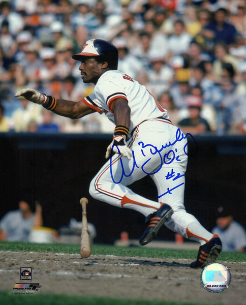 Al Bumbry Signed Orioles White Jersey Running 8x10 Photo - (SCHWARTZ COA)