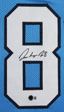 UNC Omarion Hampton Signed Carolina Blue Pro Style Framed Jersey BAS Witnessed