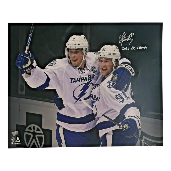 Steven Stamkos Signed Lightning 16x20 Photo Inscribed "2020 SC Champs"/ Fanatics