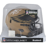 AJ Brown Autographed/Signed Philadelphia Eagles 23 STS Mini Helmet Beckett 49044