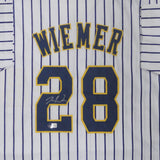 Brewers JOEY WIEMER Signed Custom Replica Pinstripe Milwaukee Jersey AUTO - BAS