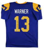 Kurt Warner Authentic Signed Blue Pro Style Jersey Autographed BAS Witnessed