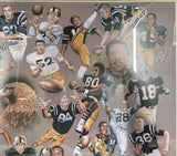 Signed USM Framed Lithograph Print 32 Sigs- Brett Favre/Ray Guy/R Collier -JSA