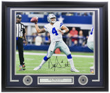 Dak Prescott Signed Framed 16x20 Dallas Cowboys Photo JSA ITP
