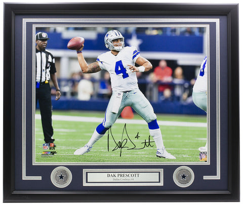 Dak Prescott Signed Framed 16x20 Dallas Cowboys Photo JSA ITP