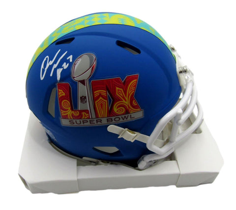 Quinyon Mitchell Signed/Auto Blue Super Bowl LIX Mini Helmet Eagles JSA 204019