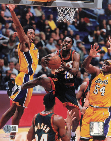 Gary Payton Autographed 8x10 Photo Seattle Supersonics Beckett BAS QR #BS36806