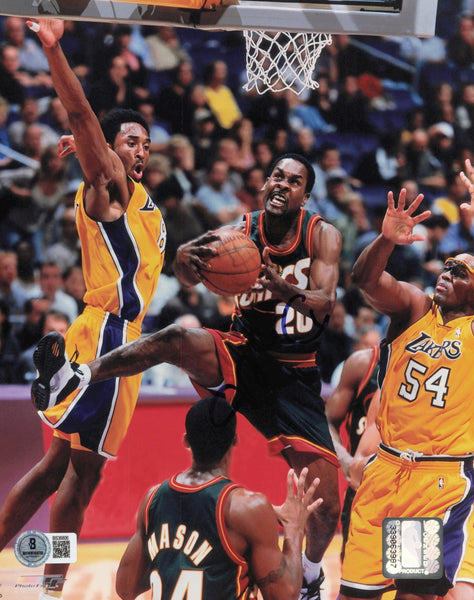 Gary Payton Autographed 8x10 Photo Seattle Supersonics Beckett BAS QR #BS36806