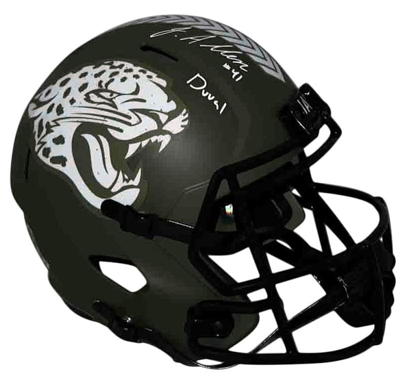 JOSH HINES-ALLEN SIGNED JACKSONVILLE JAGUARS SALUTE TO SERVICE FULL SIZE HELMET