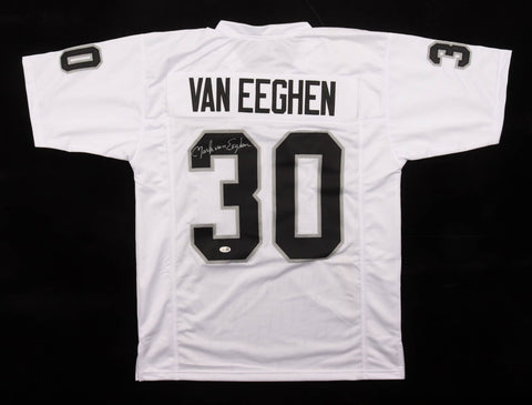 Mark van Eeghen Signed Oakland Raiders Jersey (JSA) Super Bowl XI & XV Champs