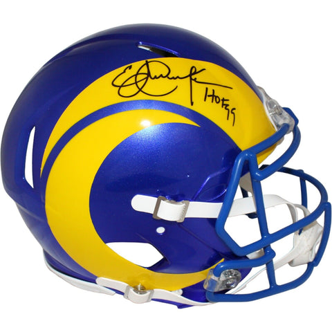 Eric Dickerson Autographed Los Angeles Rams Authentic Helmet HOF BAS 42344