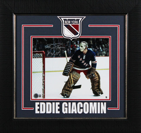 Rangers Eddie Giacomin "HOF 87" Authentic Signed 8x10 Framed Photo BAS 2