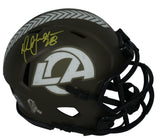 Marshall Faulk Autographed Rams (In Yellow) STS Mini Speed Helmet Beckett