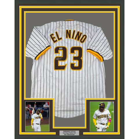 Framed Autographed/Signed Fernando Tatis Jr. 33x42 El Nino Jersey BAS COA