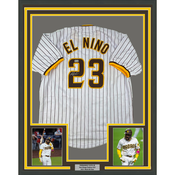 Framed Autographed/Signed Fernando Tatis Jr. 33x42 El Nino Jersey BAS COA