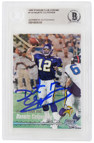 Daunte Culpepper autographed 1999 Stadium Club Chrome RC Card #119 (Beckett)