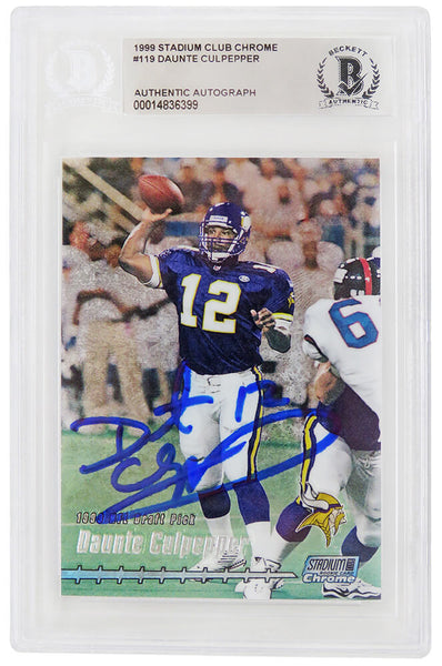 Daunte Culpepper autographed 1999 Stadium Club Chrome RC Card #119 (Beckett)